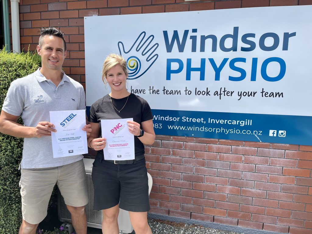 Josh Hall and Olivia van Schaik are our certified PINC&STEEL Cancer Rehab Physiotherapists
